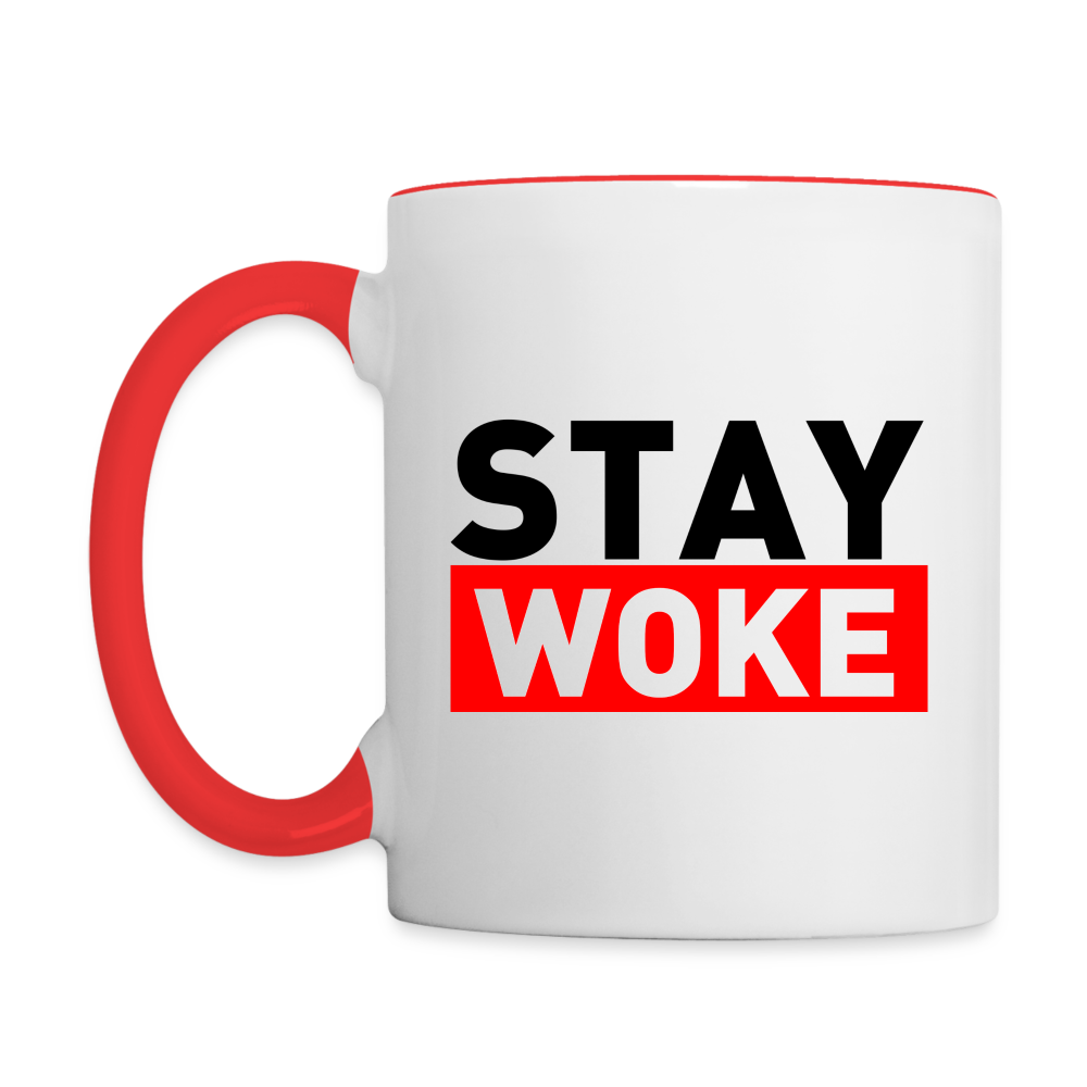 Stay Woke Coffee Mug - white/red