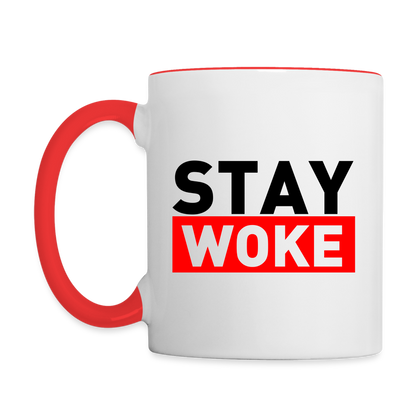 Stay Woke Coffee Mug - white/red