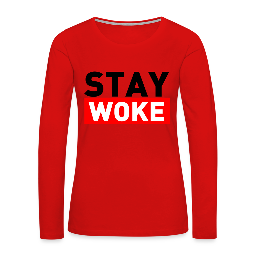 Stay Woke Women's Premium Long Sleeve T-Shirt - red