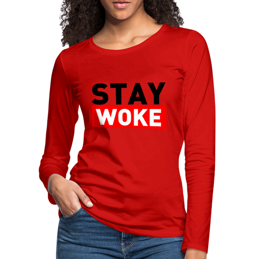 Stay Woke Women's Premium Long Sleeve T-Shirt - red