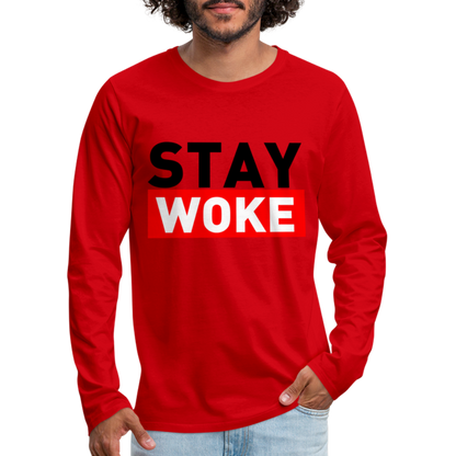 Stay Woke Men's Premium Long Sleeve T-Shirt - red