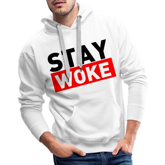 Stay Woke Men’s Premium Hoodie - white