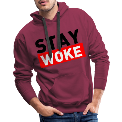 Stay Woke Men’s Premium Hoodie - burgundy