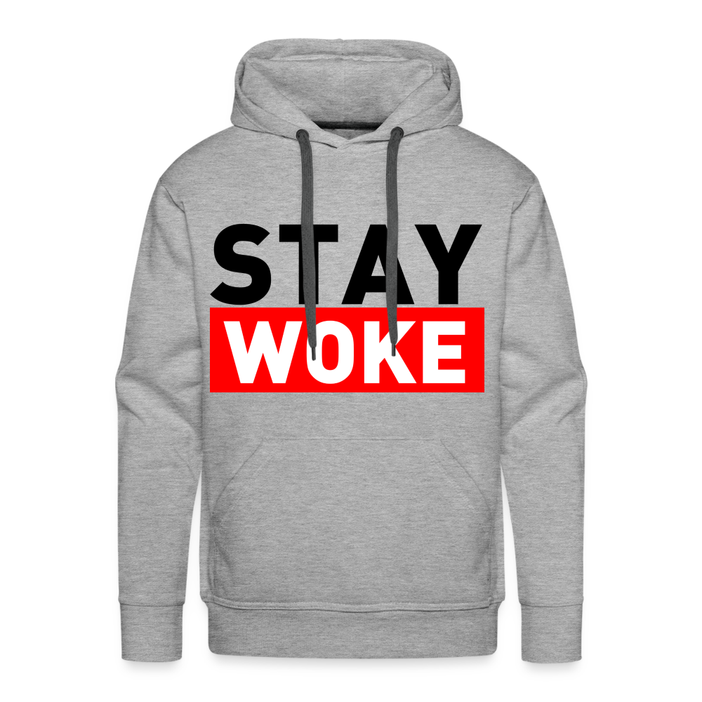 Stay Woke Men’s Premium Hoodie - heather grey