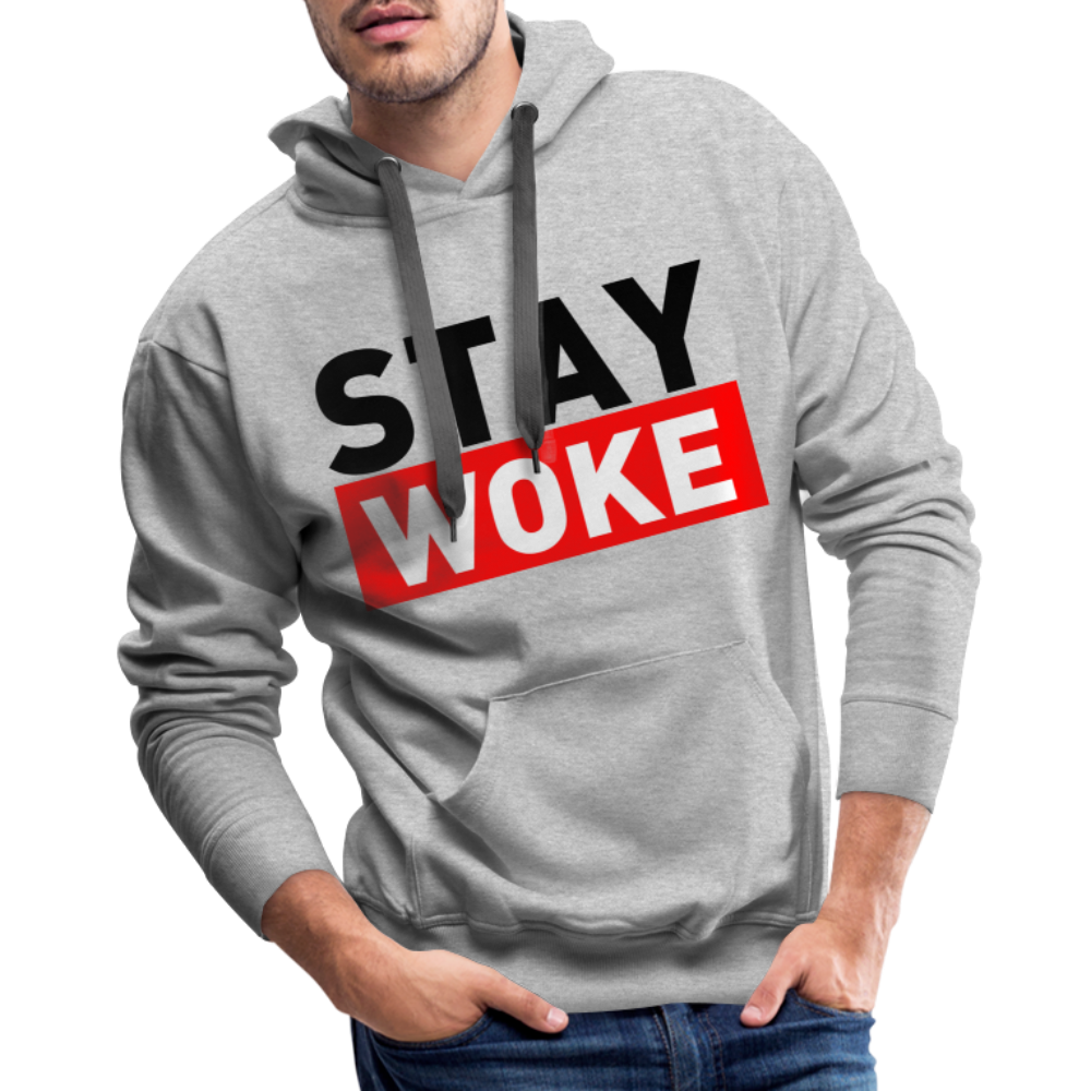 Stay Woke Men’s Premium Hoodie - heather grey