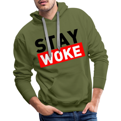 Stay Woke Men’s Premium Hoodie - olive green