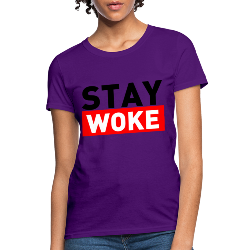 Stay Woke Women's T-Shirt Color: Purple