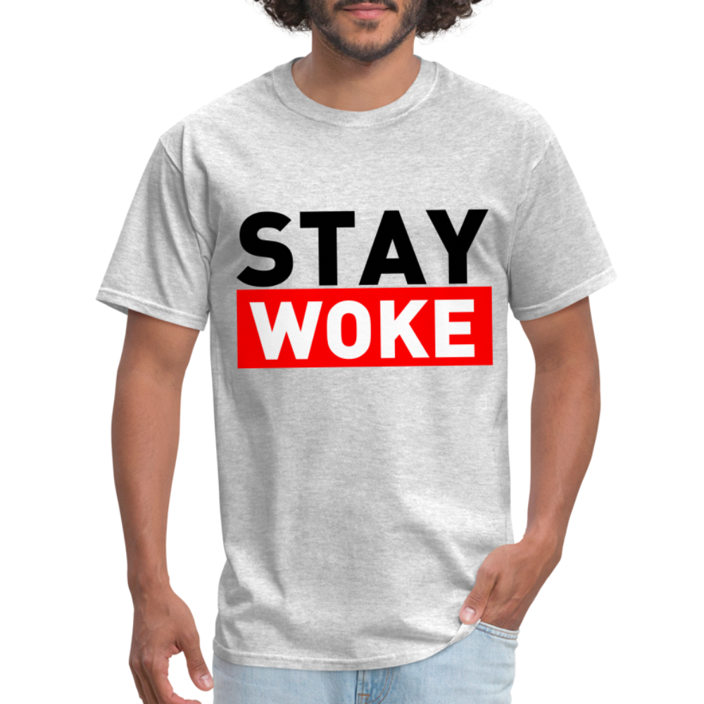 Stay Woke T-Shirt - heather gray