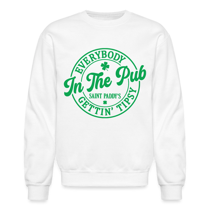 Everybody In The Pub Getting Tipsy Sweatshirt (Saint Paddy's) - white