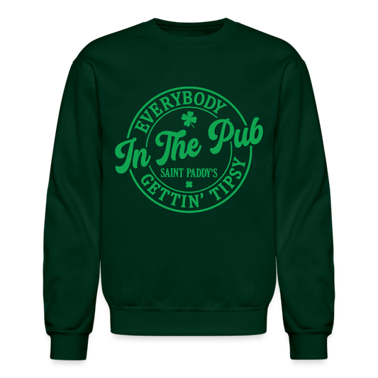 Everybody In The Pub Getting Tipsy Sweatshirt (Saint Paddy's) - forest green