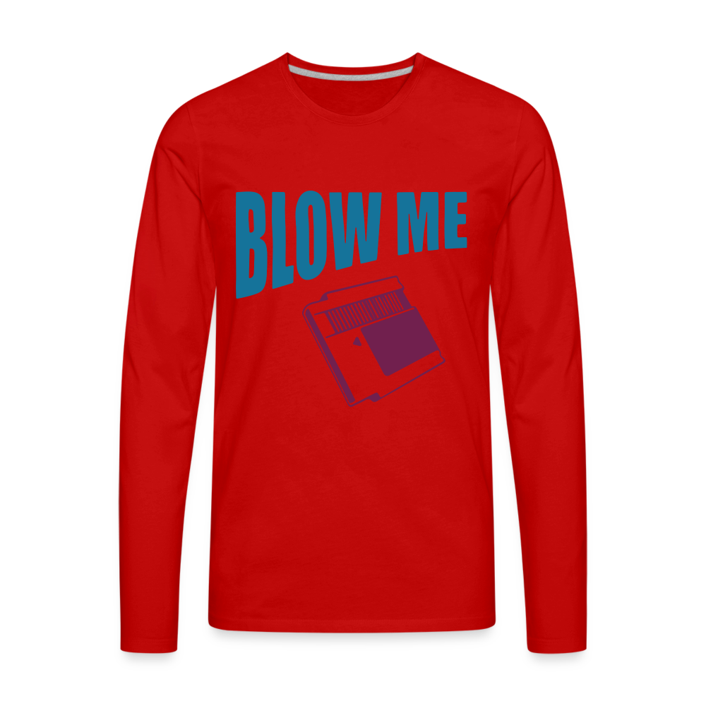 Blow Me Men's Premium Long Sleeve T-Shirt (Vintage Cassette) - red