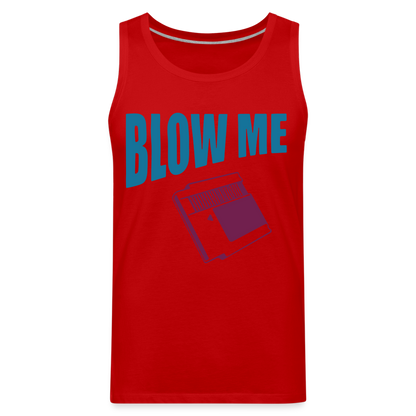 Blow Me Men’s Premium Tank Top (Vintage Cassette) - red