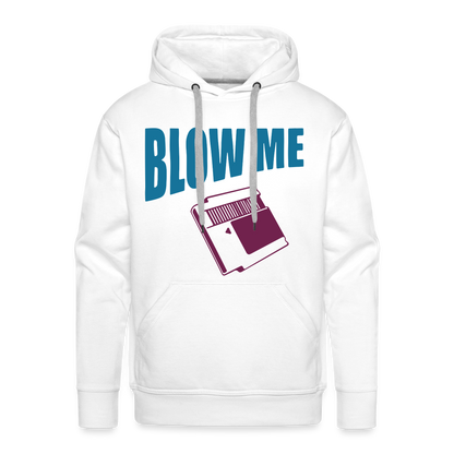 Blow Me Men’s Premium Hoodie (Vintage Cassette) - white