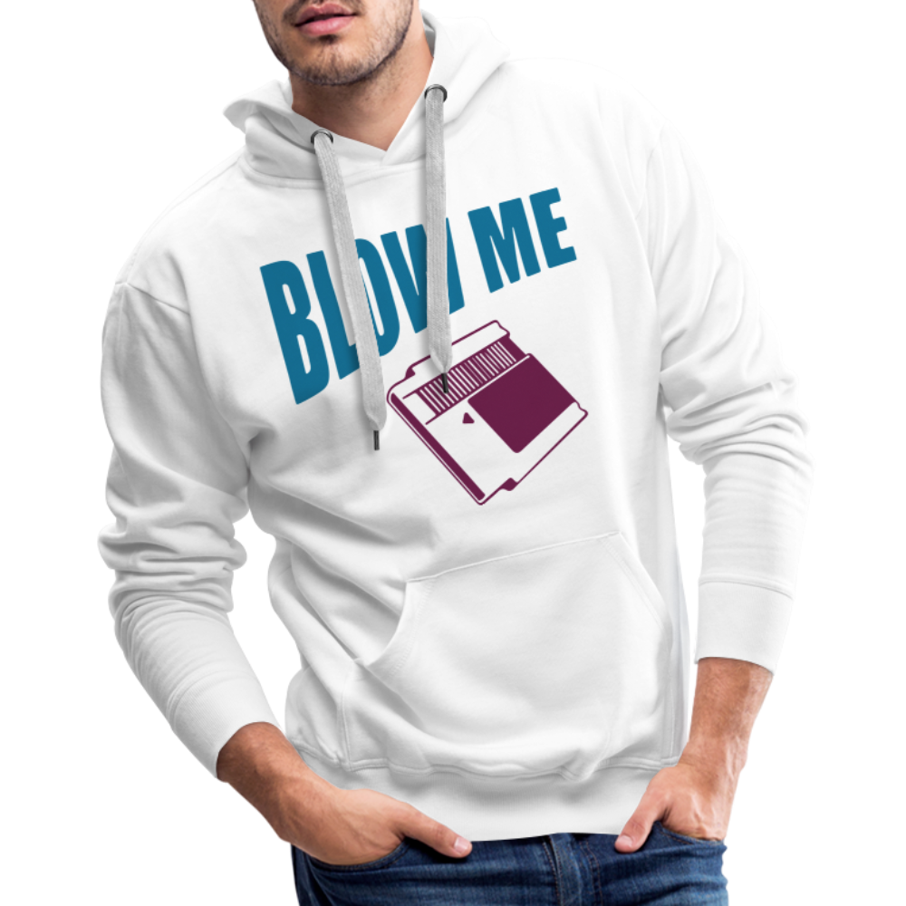 Blow Me Men’s Premium Hoodie (Vintage Cassette) - white