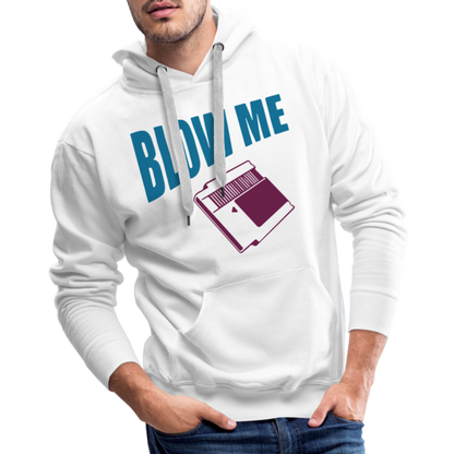 Blow Me Men’s Premium Hoodie (Vintage Cassette) - white