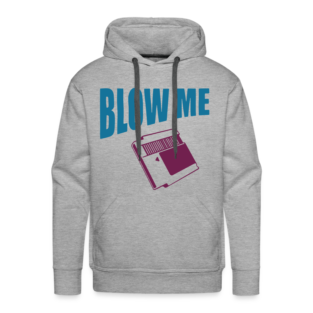 Blow Me Men’s Premium Hoodie (Vintage Cassette) - heather grey