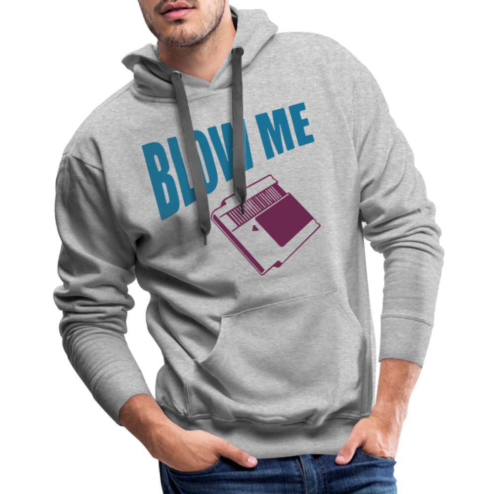 Blow Me Men’s Premium Hoodie (Vintage Cassette) - heather grey