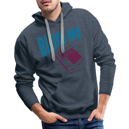 Blow Me Men’s Premium Hoodie (Vintage Cassette) - heather denim