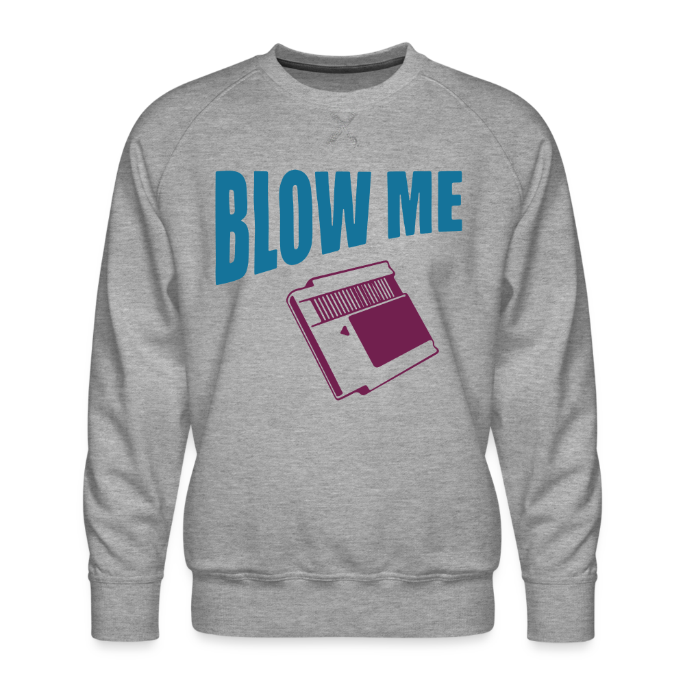 Blow Me Sweatshirt (Vintage Cassette) - heather grey