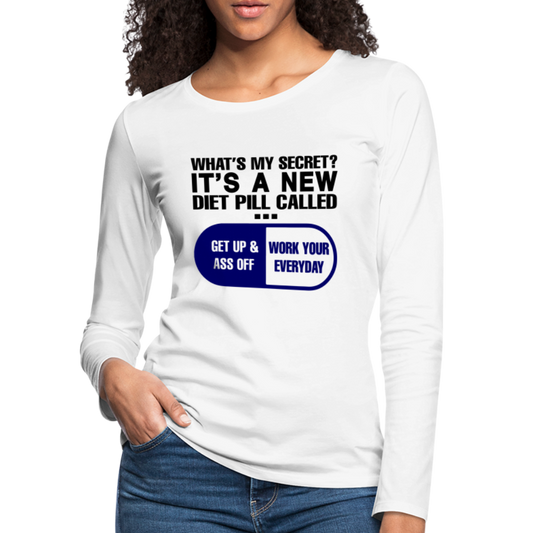 Secret Diet Pill Women's Premium Long Sleeve T-Shirt - white