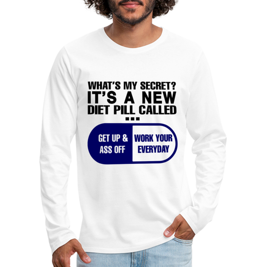 Secret Diet Pill - Men's Premium Long Sleeve T-Shirt - white