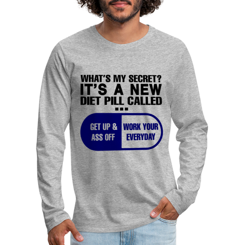 Secret Diet Pill - Men's Premium Long Sleeve T-Shirt - heather gray