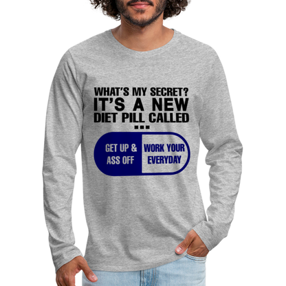 Secret Diet Pill - Men's Premium Long Sleeve T-Shirt - heather gray