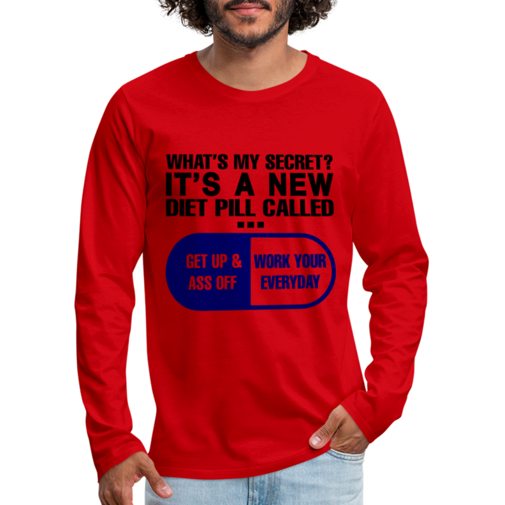 Secret Diet Pill - Men's Premium Long Sleeve T-Shirt - red