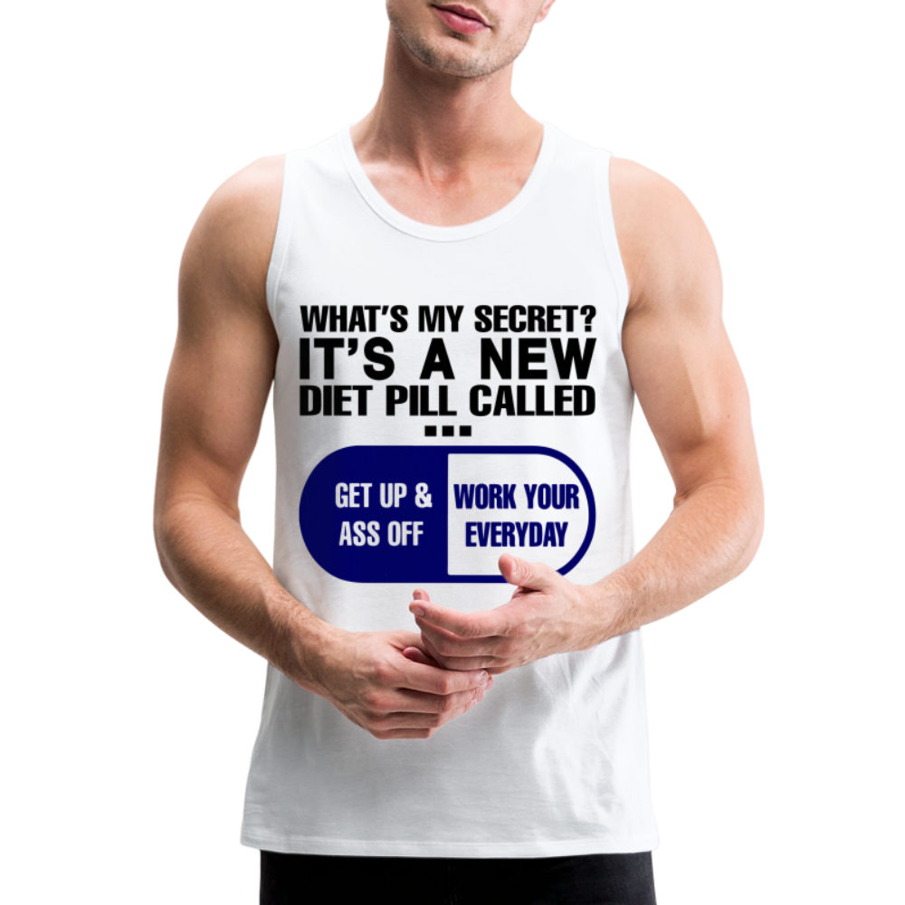 Secret Diet Pill Men’s Premium Tank Top - white