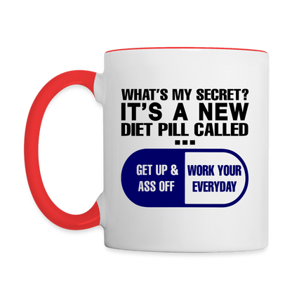 Secret Diet Pill Coffee Mug - white/red