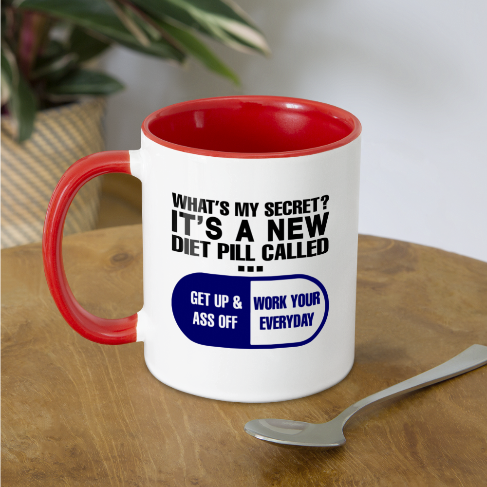 Secret Diet Pill Coffee Mug - white/red