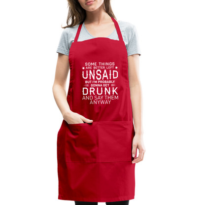 Something Are Better Left Unsaid Adjustable Apron - red