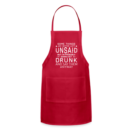 Something Are Better Left Unsaid Adjustable Apron - red