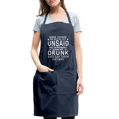Something Are Better Left Unsaid Adjustable Apron - navy