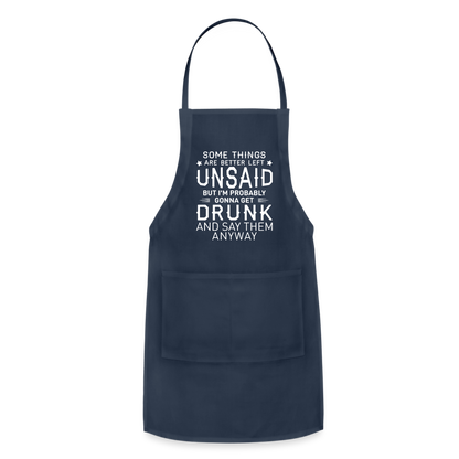 Something Are Better Left Unsaid Adjustable Apron - navy