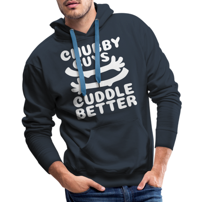 Chubby Guys Cuddle Better Men’s Premium Hoodie - navy