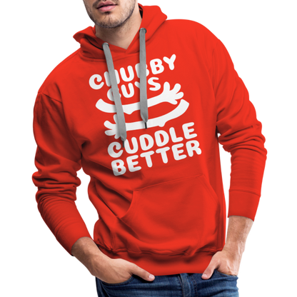 Chubby Guys Cuddle Better Men’s Premium Hoodie - red