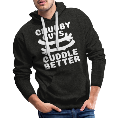 Chubby Guys Cuddle Better Men’s Premium Hoodie - charcoal grey