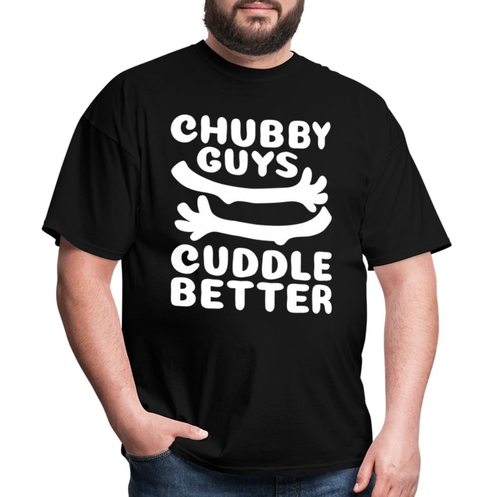 Chubby Guys Cuddle Better T-Shirt Color: heather black
