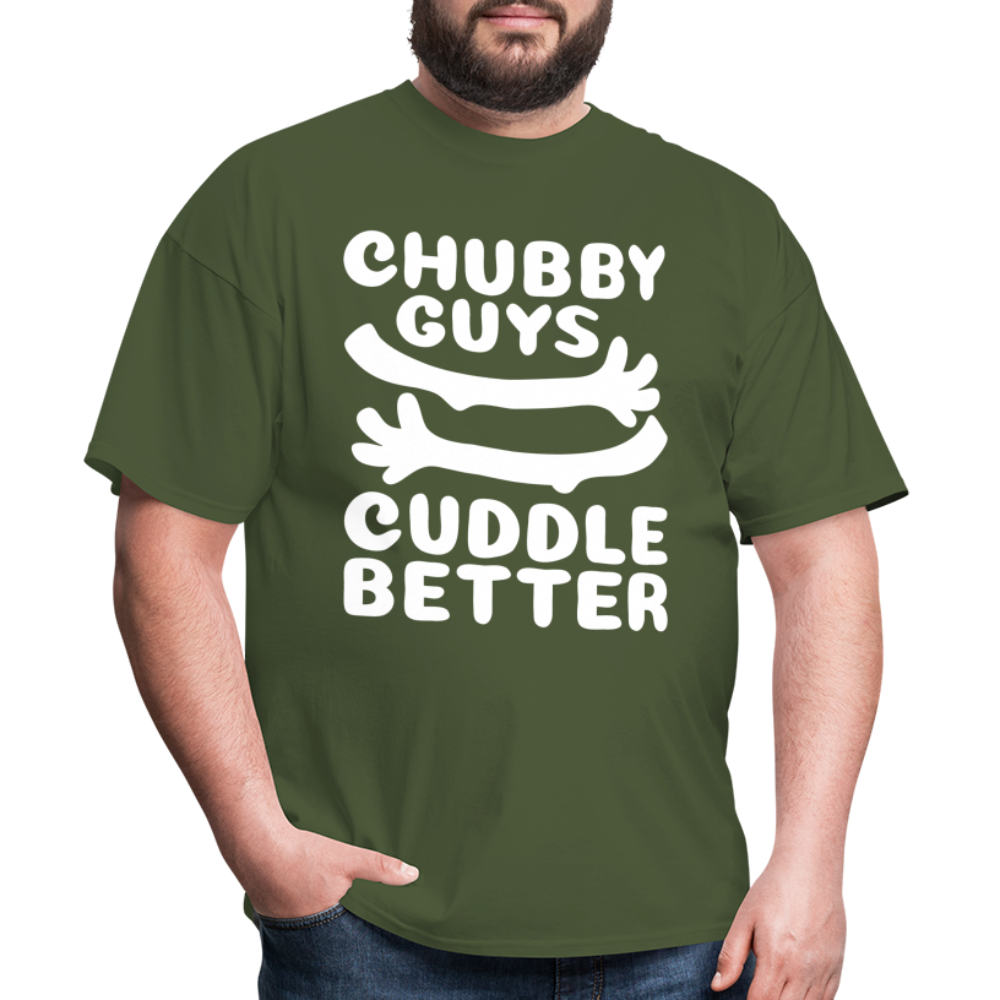 Chubby Guys Cuddle Better T-Shirt Color: heather black
