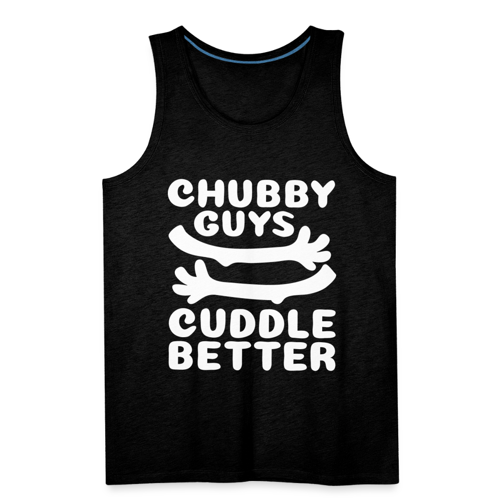 Chubby Guys Cuddle Better Men’s Premium Tank Top - charcoal grey