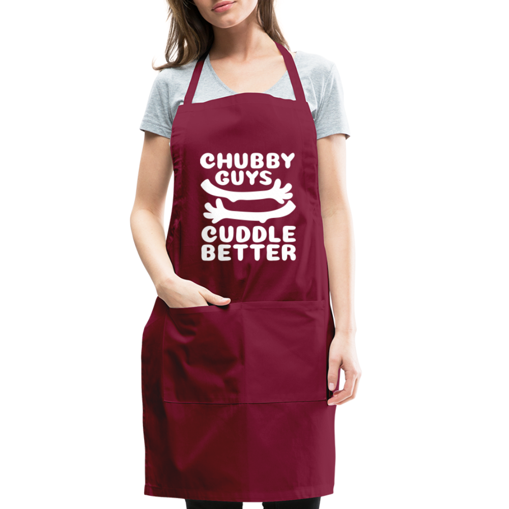 Chubby Guys Cuddle Better Adjustable Apron - burgundy