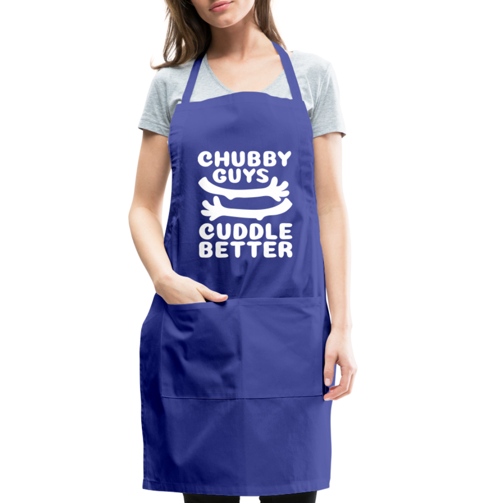 Chubby Guys Cuddle Better Adjustable Apron - royal blue