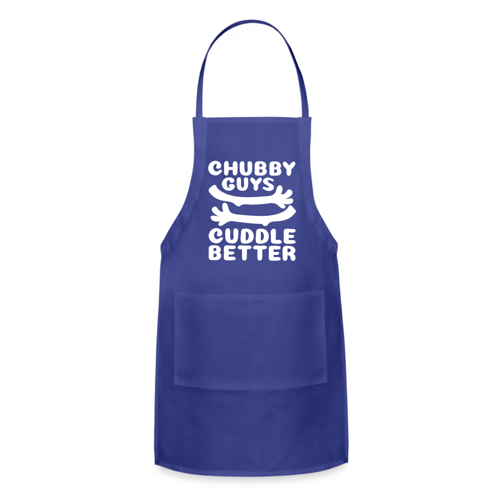 Chubby Guys Cuddle Better Adjustable Apron - royal blue