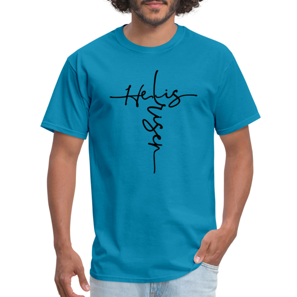 He Is Risen T-Shirt - turquoise