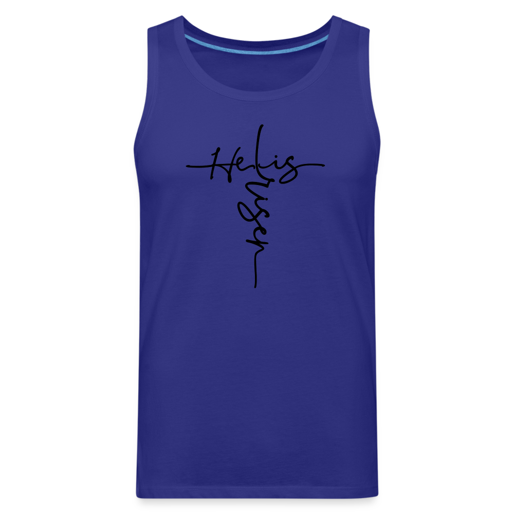 He Is Risen Men's Premium Tank Top - royal blue