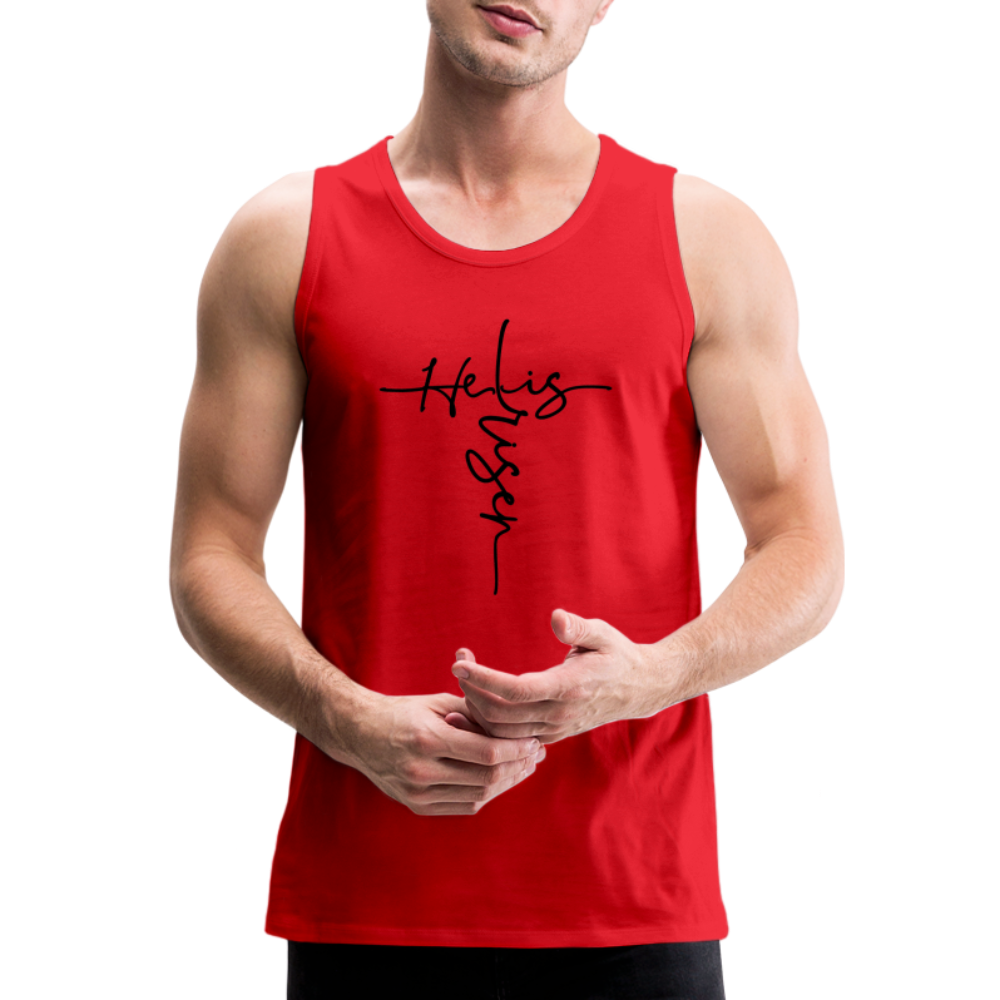 He Is Risen Men's Premium Tank Top - red