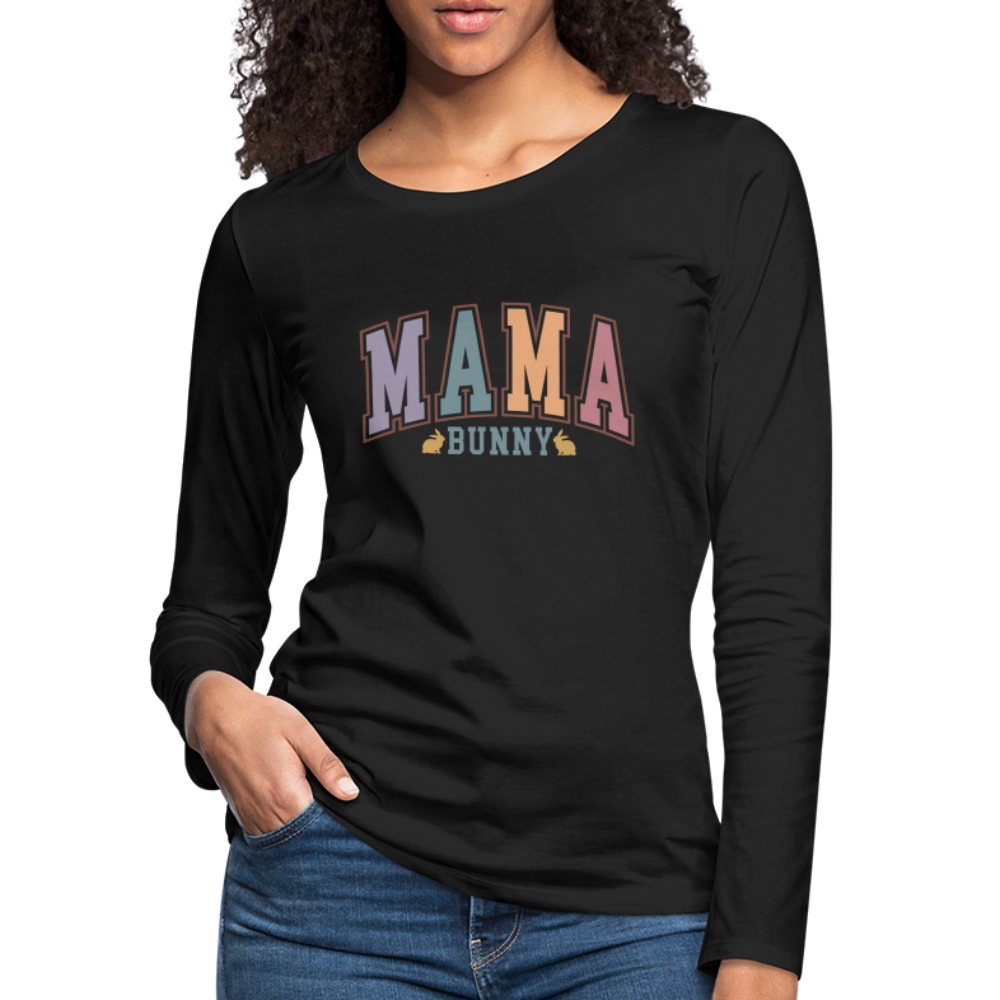 Mama Bunny Women's Premium Long Sleeve T-Shirt (Easter) - black