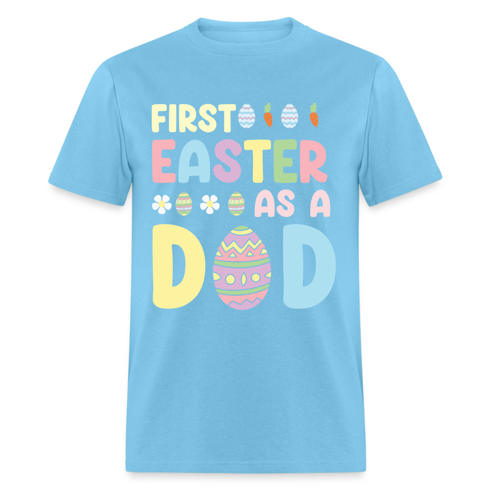 First Easter as a Dad T-Shirt - aquatic blue