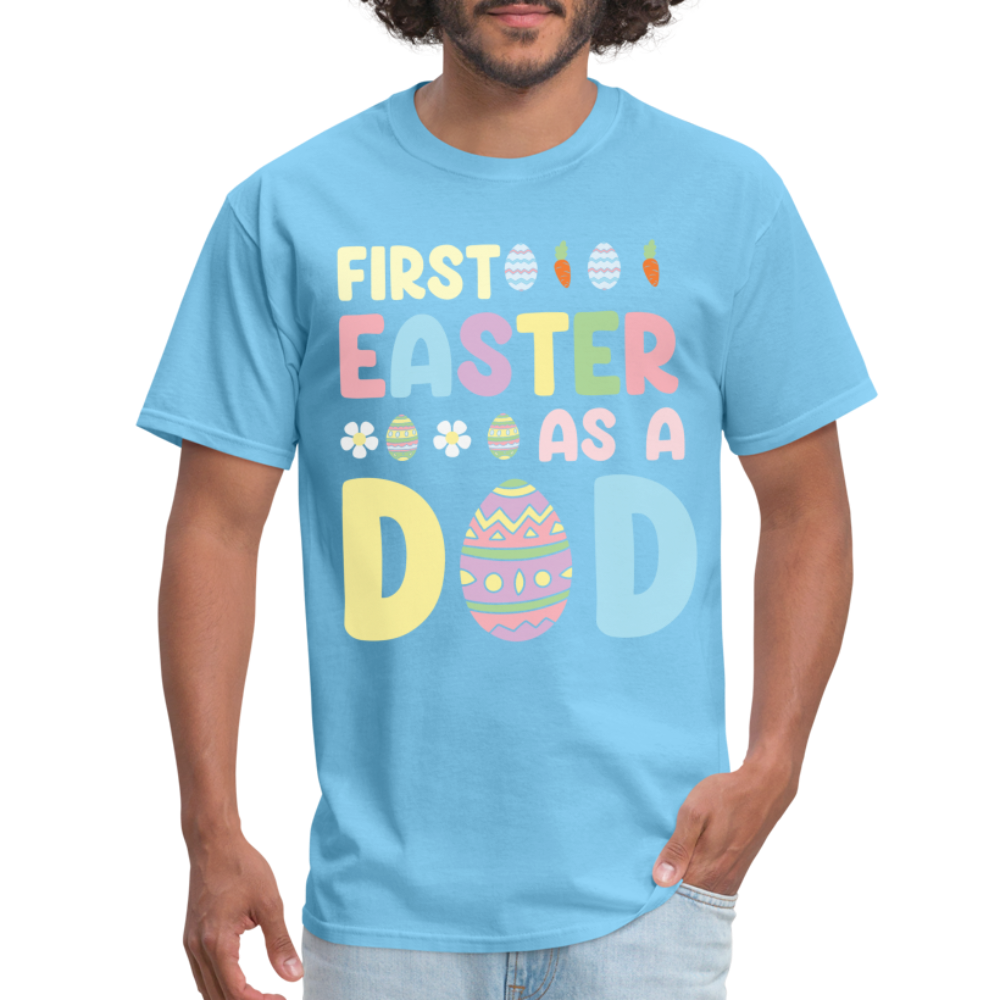 First Easter as a Dad T-Shirt - aquatic blue